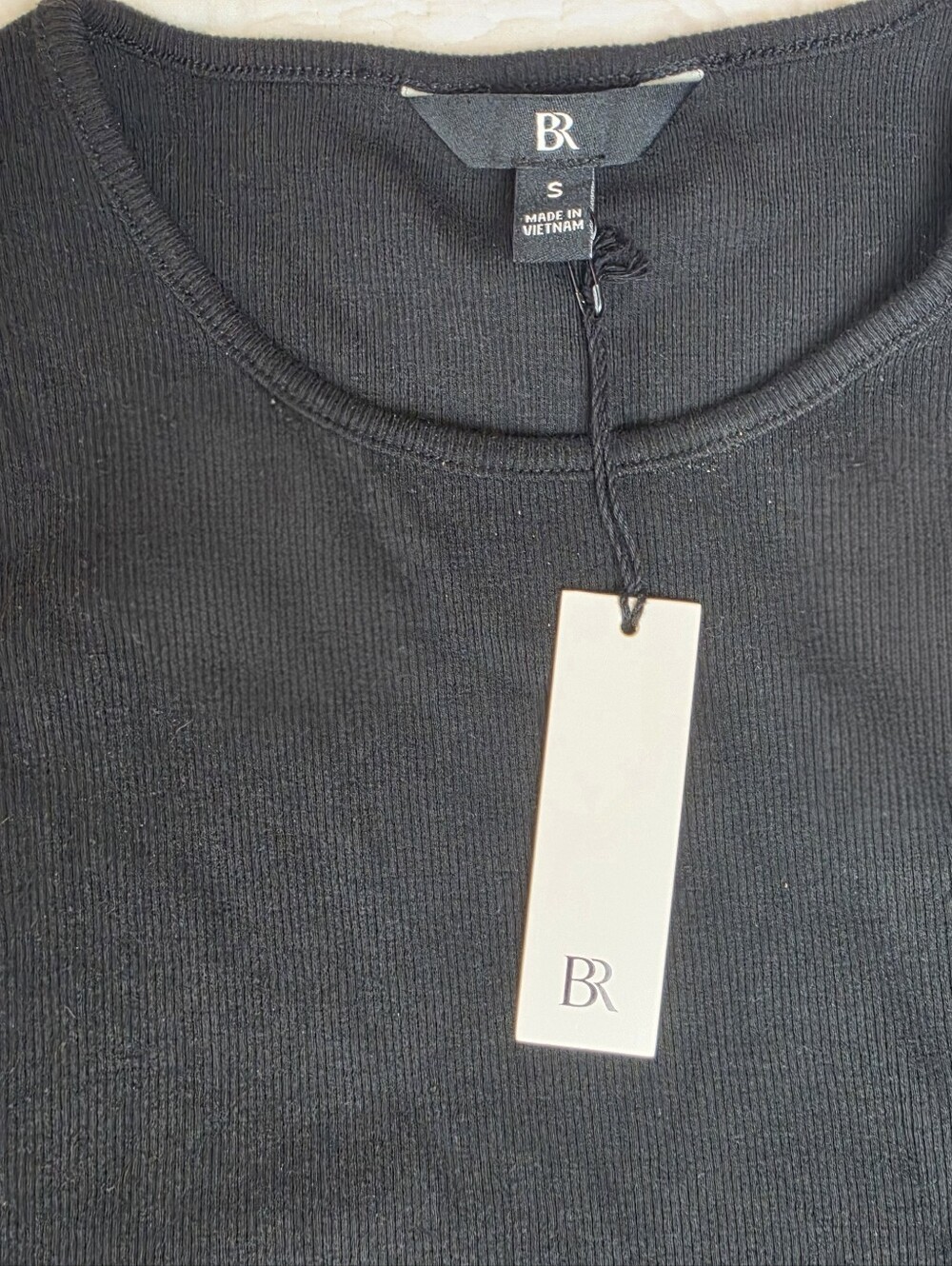 NWT. BANANA REPUBLIC Ribbed Cutaway Tank In Black - Picture 7 of 12